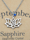 September Birthstone and OM Symbol Pendant