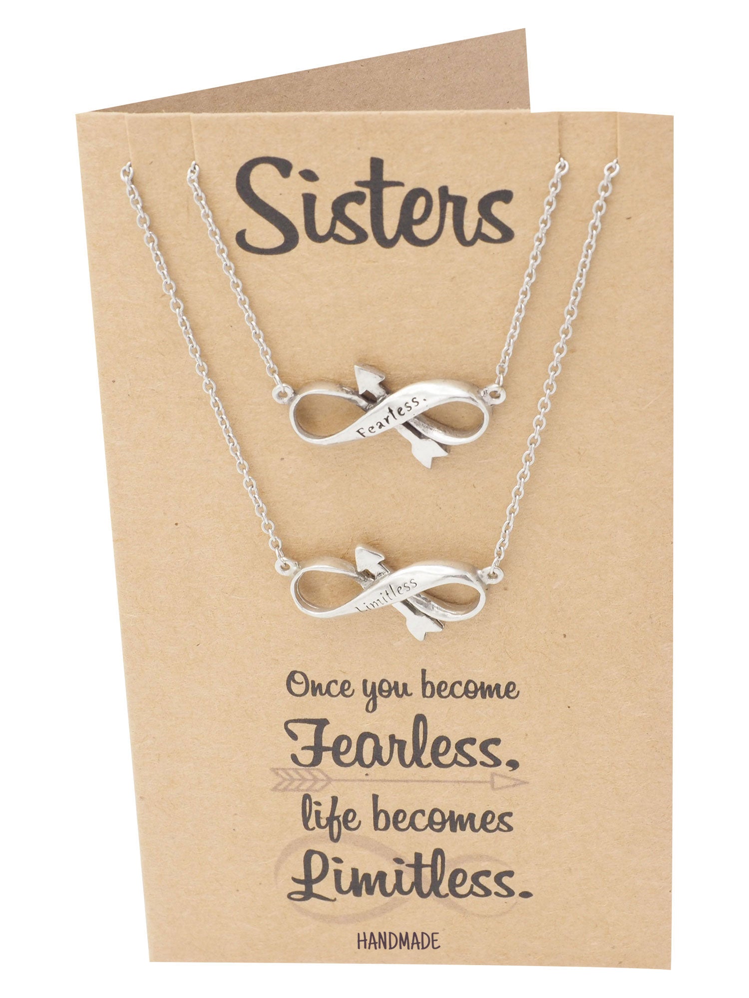 Sister Double Infinity Necklace Gift, Big Sis Little Sister Humor Supp – We  Are Peacock LLC