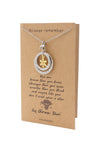 Zhuri Circle Star Sai Pendant Necklace with Handmade Inspirational Greeting Card