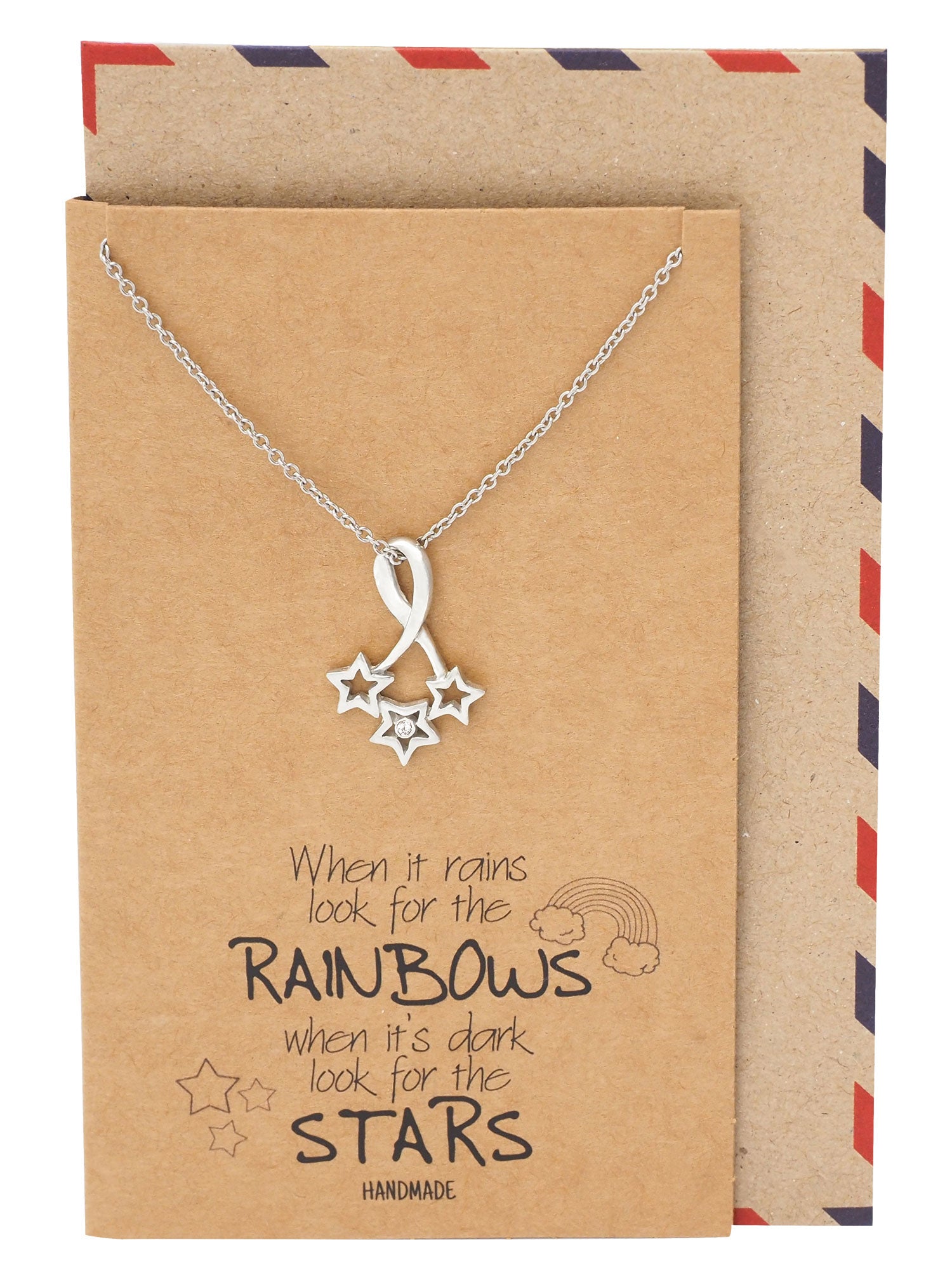 Rebecca Bright Stars Necklace with Inspirational Quote
