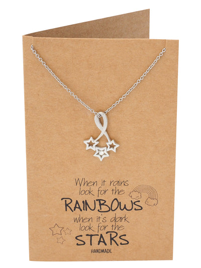 Rebecca Bright Stars Necklace with Inspirational Quote
