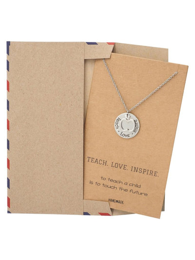 Teach, Love, Inspire Necklace and Greeting Card