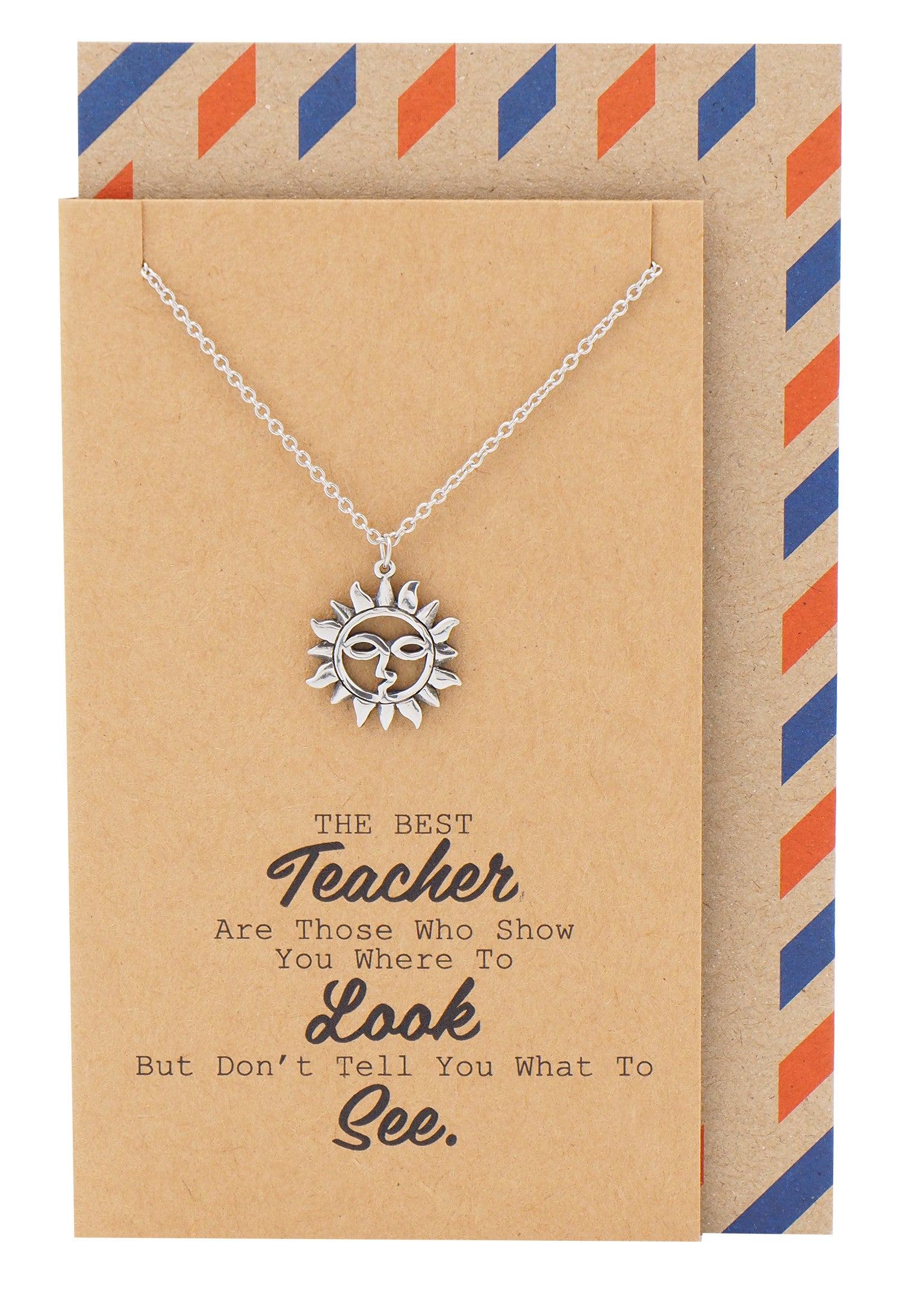 Brandi Teacher Quotes Gifts Sun Necklace and Thank You Cards