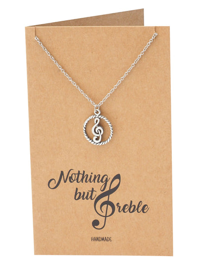 Eileen Music G-clef Note Pendant Necklace