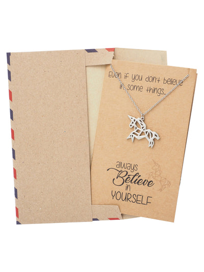 Coleen Gifts for Graduation Origami Unicorn Necklace Inspirational Jewelry