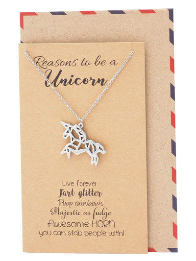 Anika Graduation Gifts Origami Unicorn Necklace