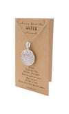 Kaimana Waves Beach Necklace, Gifts for Surfer with Handmade Inspirational Greeting Card