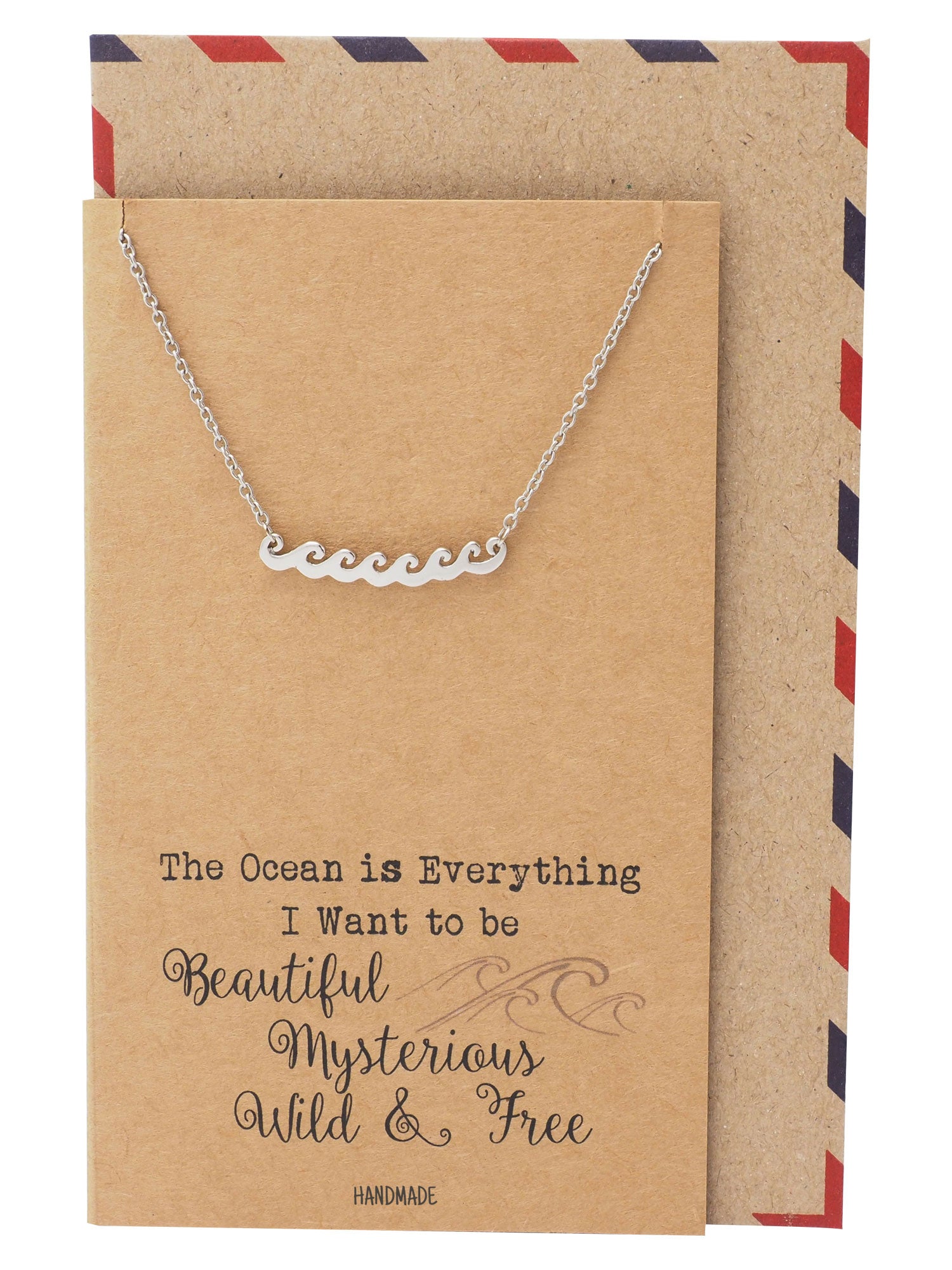 Anya Ocean Necklace Wave Charm Pendant for Women