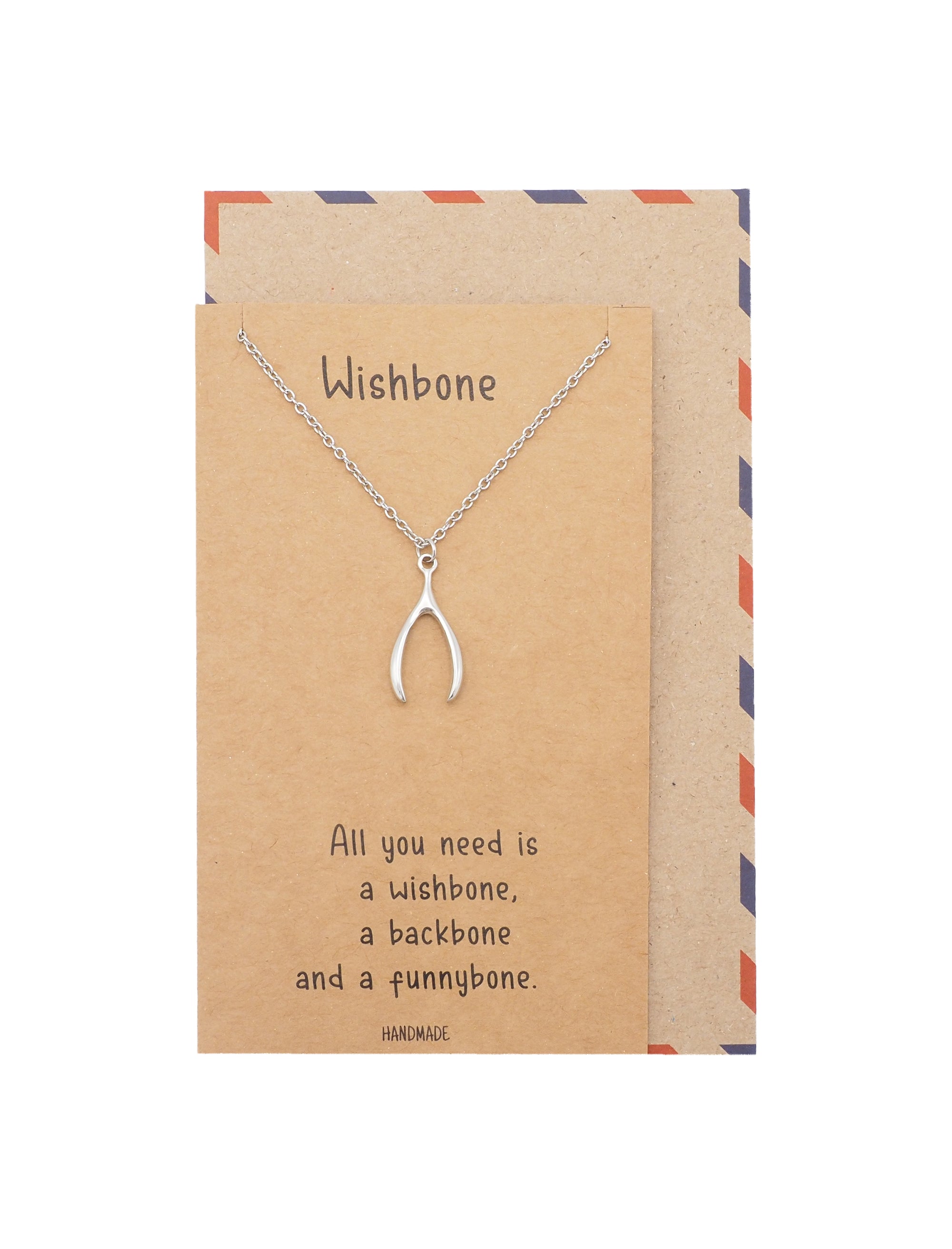 Dasha Good Luck Wishbone Necklace