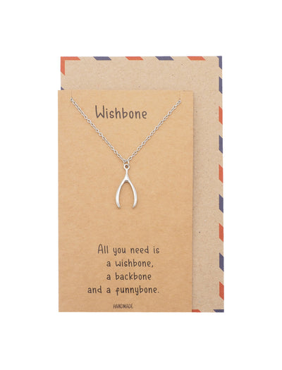 Dasha Good Luck Wishbone Necklace - Quan Jewelry