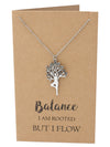 Chanda Yoga Pose and Tree of Life Necklace